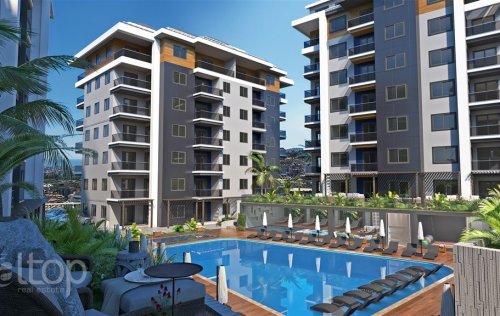 ID: 5602 1+1, 2+1 3+1, 4+1 Development project, 42 m2 in Oba, Alanya, Turkey 