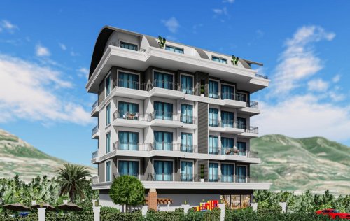 ID: 6631 1+1 2+1 Apartment, 58 m2 in Oba, Alanya, Turkey 