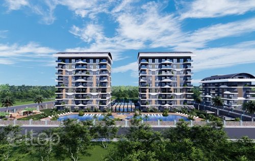 ID: 7382 1+1 2+1 Apartment, 50 m2 in Payallar, Alanya, Turkey 