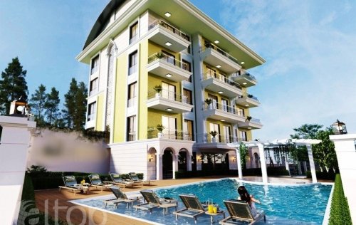 ID: 7316 1+1 2+1 Apartment, 52 m2 in Oba, Alanya, Turkey 