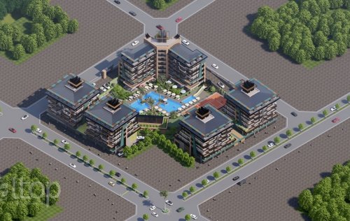 ID: 7882 1+1 2+1 3+1 Apartment, 58 m2 in Kargicak, Alanya, Turkey 