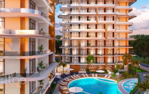 ID: 9220 studio 1+1 2+1 3+1 Apartment, 36 m2 in Payallar, Alanya, Turkey 